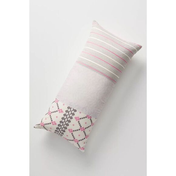 New Anthropologie Aurelia Patchwork Pillow 12" X 27"